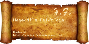 Hegedűs Felícia névjegykártya