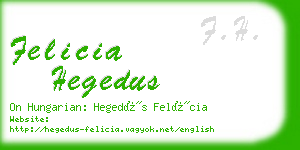 felicia hegedus business card